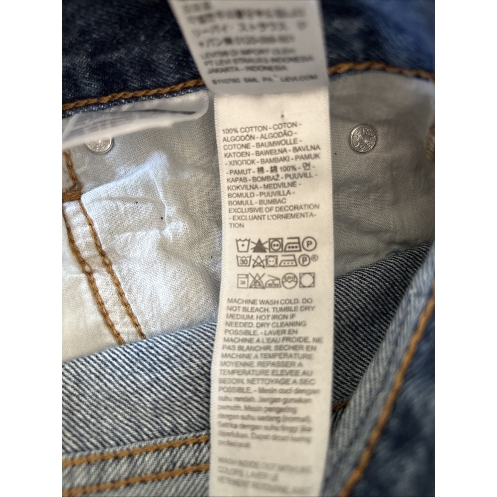 Levi's Women's 27 Jean High-Rise Back Slit Skirt Medium Wash Denim Straight New - Picture 4 of 6
